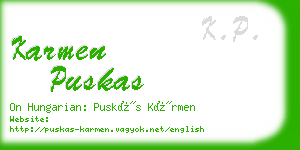 karmen puskas business card